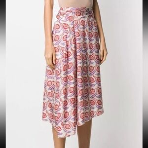 Isabel Marant Ju Javenia NWT SILK PAISLEY SKIRT ORANGE​